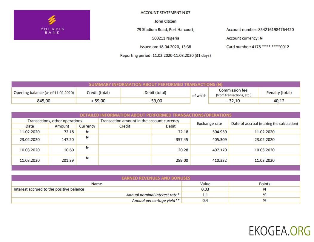 Déclaration de la Banque Polaris du Nigéria